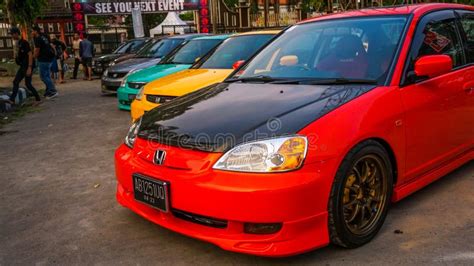 Modified Honda Civic EG6 Hatchback with Wide Bodykit in Car Show ...