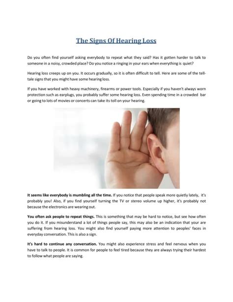 Ppt Hearing Loss Causes Symptoms Sign Diagnosis And Treatment Of