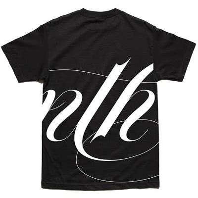 Th Letter T Shirt Oversized Cursive Black T Shirts