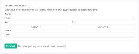Router data export - CirrusSense Cloud