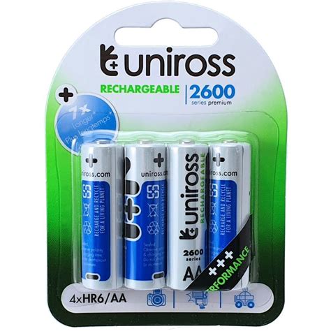 Uniross Performance Aa 2600mah 1 2v Nimh Rechargeable Batteries