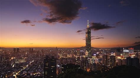 taipei cityscape  taipei  skyscraper  dusk hd wallpaper