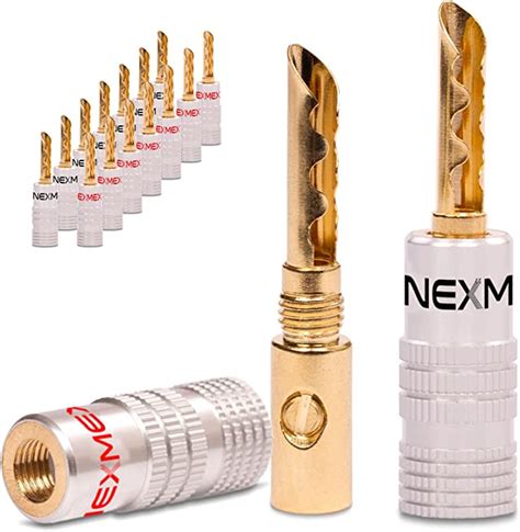 NEXMEX High End Hohl Bananenstecker 24K vergoldet 16 Stück Banana