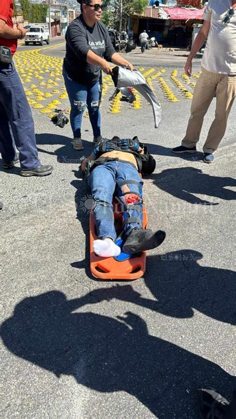 Motociclista Lesionado Tras Accidente En Libramiento Y Calle Brasil