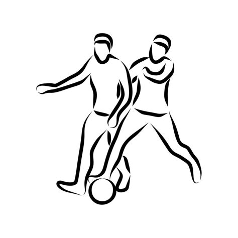 Line Drawing Of Someone Playing Football 11463667 Vector Art At Vecteezy