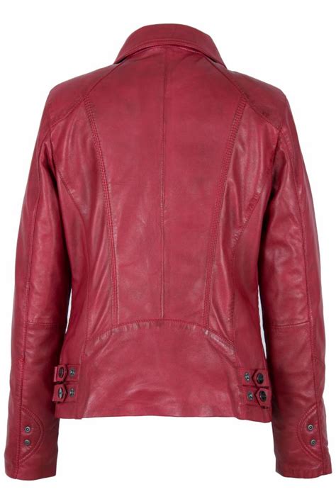 Leren Jassen Dames Rood Leather City