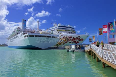 St John`s and a Cruise Port in Antigua, Caribbean Editorial Stock Photo ...