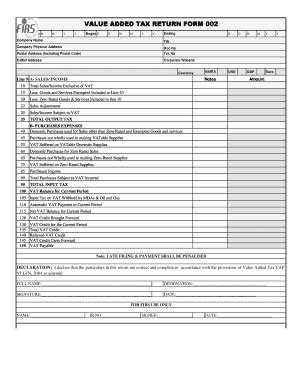 Printable VAT Return Form