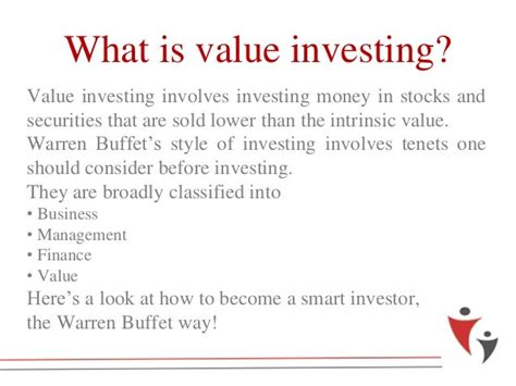 Value investing - The Warren Buffet Way