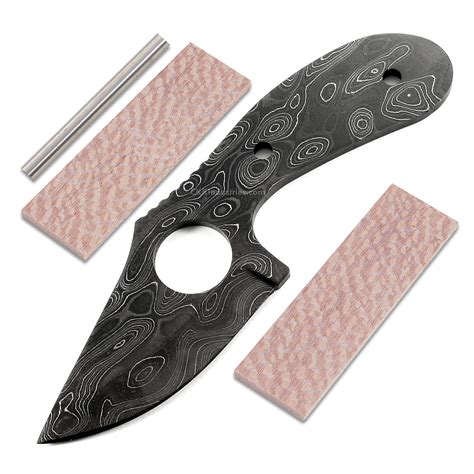 Ringeye Skinner Usa Damascus Diy Blade Kit W Lacewood Scales