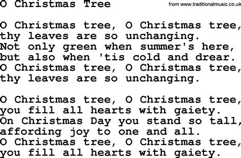 O Christmas Tree Lyrics