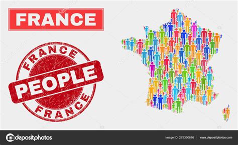 France Map Population Demographics and Dirty Stamp Stock Vector by ©NewDesignIllustrations 279390616