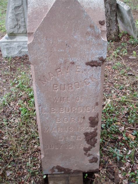 Mary Eliza Burdick Burdick 1838 1864 Memorial Find A Grave