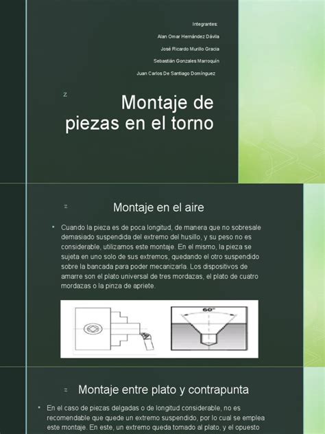 Montaje De Piezas En El Torno Pdf Mecanizado Herramientas