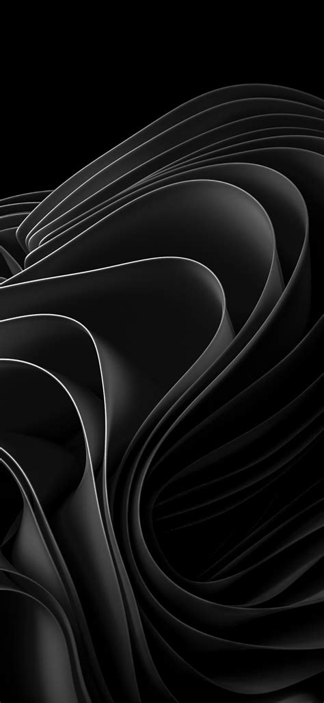 Windows 11 Wallpaper 4K, Black abstract, Stock