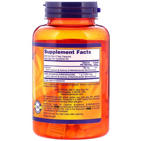 Now Foods Sports Hmb Mg Veg Capsules Iherb