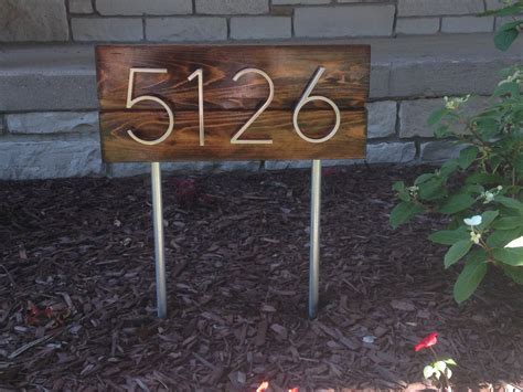 Mid Century Modern Custom Vertical Address Sign House Numbers House