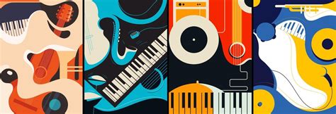 Collection of jazz posters 2391901 Vector Art at Vecteezy