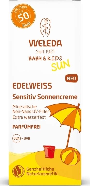 Weleda Sun Edelweiss Baby & Kids Sunscreen Lotion Sensitive SPF50 50ml ...
