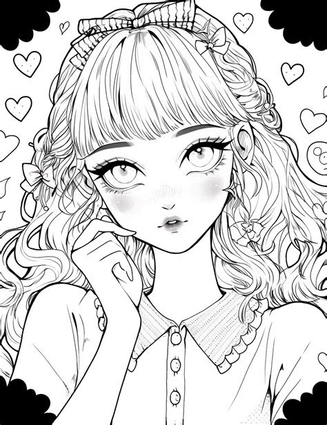 Decora Girl Coloring Page Manga Coloring Book Coloring Book Art