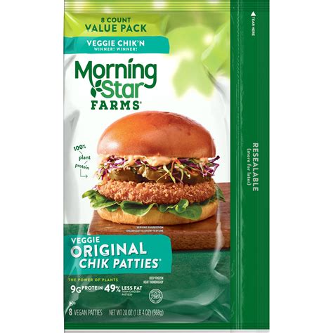 MorningStar Farms Meatless Chicken Patties Plant Based Protein Vegan