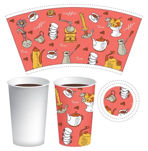 Premium Vector Paper Cup Template For Hot Drinks