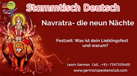 Navratra neun Nächte Sprächthema for A2 B2 Stammtisch Deutsch