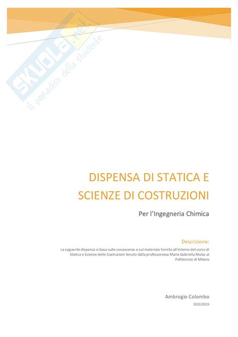 Teoria Di Statica E Scienze Delle Costruzioni