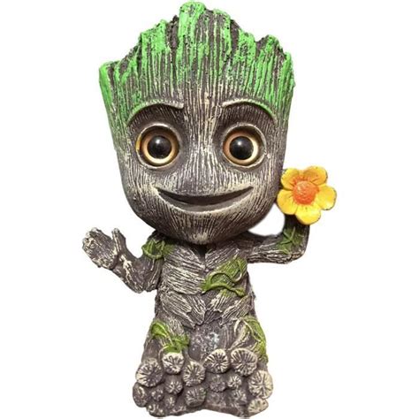 SLOCME Décorations Aquarium Groot Air Bubbler avec Ornement en Résine