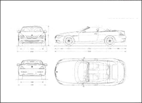 Bmw Series E Cabrio D Drawing Blueprints