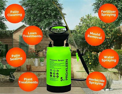 Pro Kleen Patio Cleaner Garden Pump Pressure Sprayer With Brass Lance