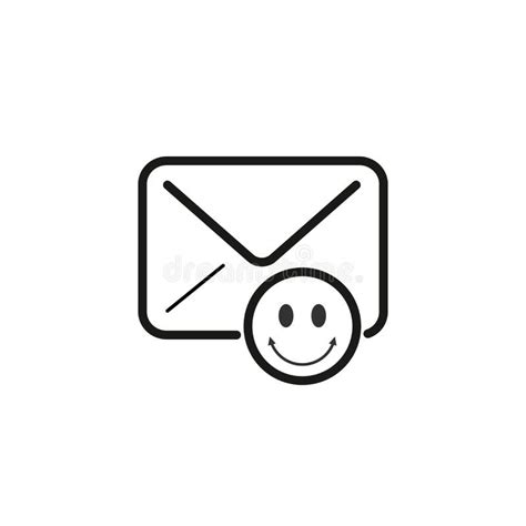 Smiling Email Icon. Quick and Easy Messenger with Emoji. Envelope ...