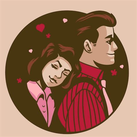 Premium Vector Romantic Back Pose Vintage Illustration