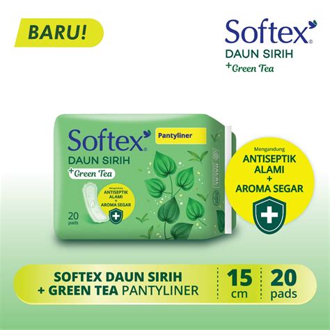 Jual Pantyliner Softex Daun Sirih Green Tea 20 Pads Pantyliner Daun