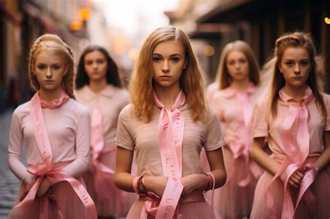 Meninas jovens segurando slogans para a conscientização sobre o câncer