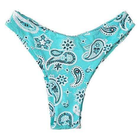 Tanga Alta V Bikini Paisley Aqua Dubrazil Bikinis