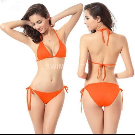 Orange Bikini Swimwear Women S Fashion Swimwear Bikinis Swimsuits On Carousell