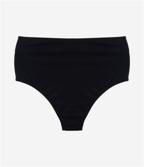 Biquíni Calcinha Hot Pants em Microfibra Texturizada Pedraria Curve e Plus Size Preto