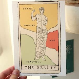 Trans Tarot Card Queer T4T Trans Couple LGBT Gay Nude Illustration Print Pride Anniversary Art
