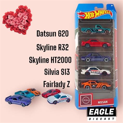 Hot Wheels Nissan 5 Pack Datsun 620 Skyline R32 HT 2000 Hako Silvia S13 Fairlady Z