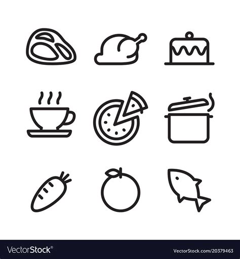 Outline Icon Food Royalty Free Vector Image Vectorstock