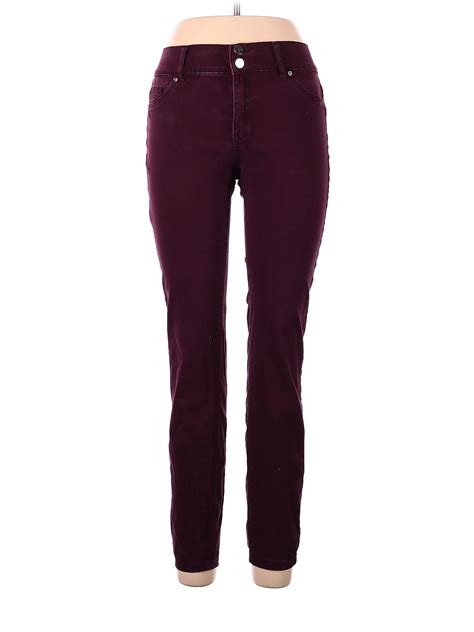 Soho Jeans New York And Company Solid Maroon Burgundy Jeans Size 6 84