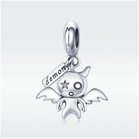 Sterling 925 Silver Charm The Cute Demon Bead Pendant Fits Etsy