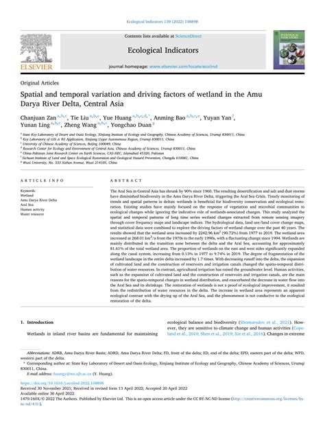 PDF Spatial And Temporal Variation And Driving Factors Of Wetland In