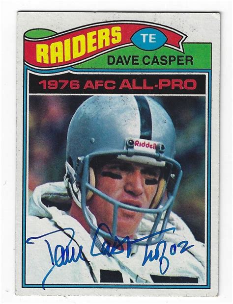 Autographed Dave Casper Oakland Raiders Topps Rookie Card