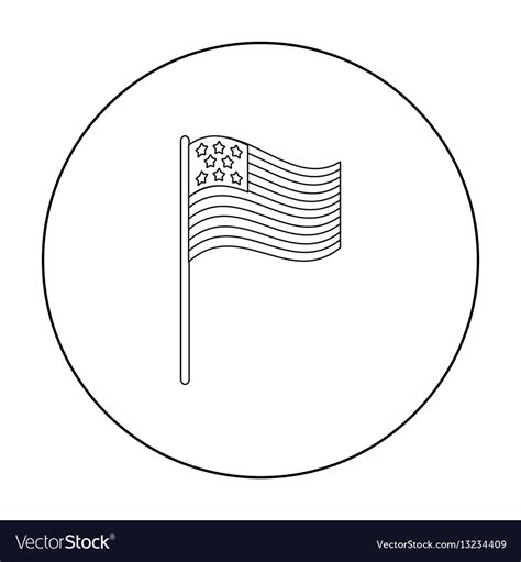 American flag icon in outline style isolated Vector Image