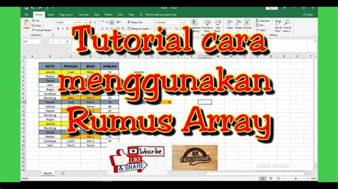 Tutorial Cara Menggunakan Rumus Array Di Microsoft Excel YouTube