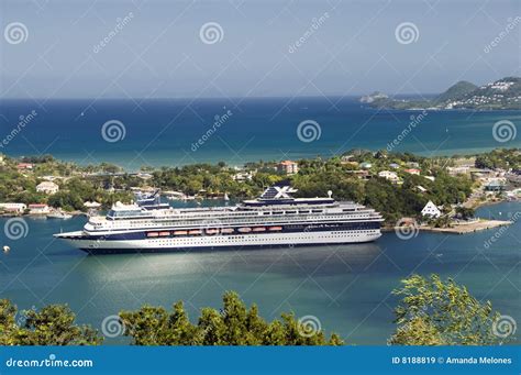 Cruise Ship In St Lucia Stock Image Image Of Water Blue 8188819