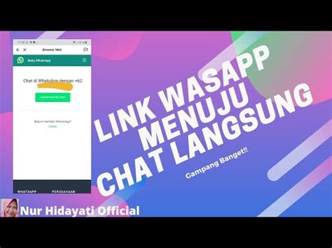 Cara Membuat Link Wasap Menuju Chat Langsung Youtube