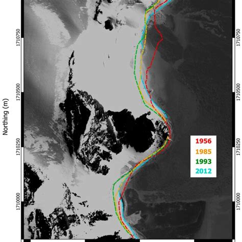 Ice Front Outline Changes In Tethys Bay Area From To